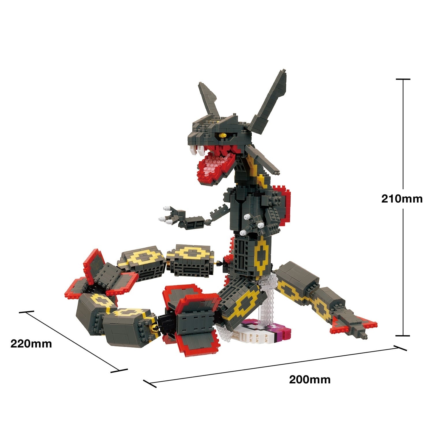 Authentic Nanoblock Black Rayquaza Extreme DX, Japanese packaging and contents