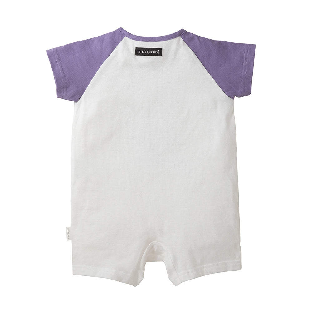 Monpoke Raglan Short Sleeve Romper Purple
