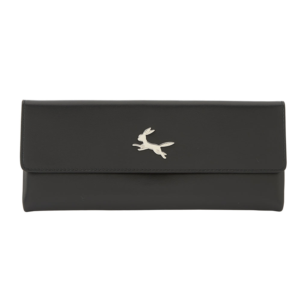 Pokemon leather multi-flat case blackie from Japan, genuine leather exterior