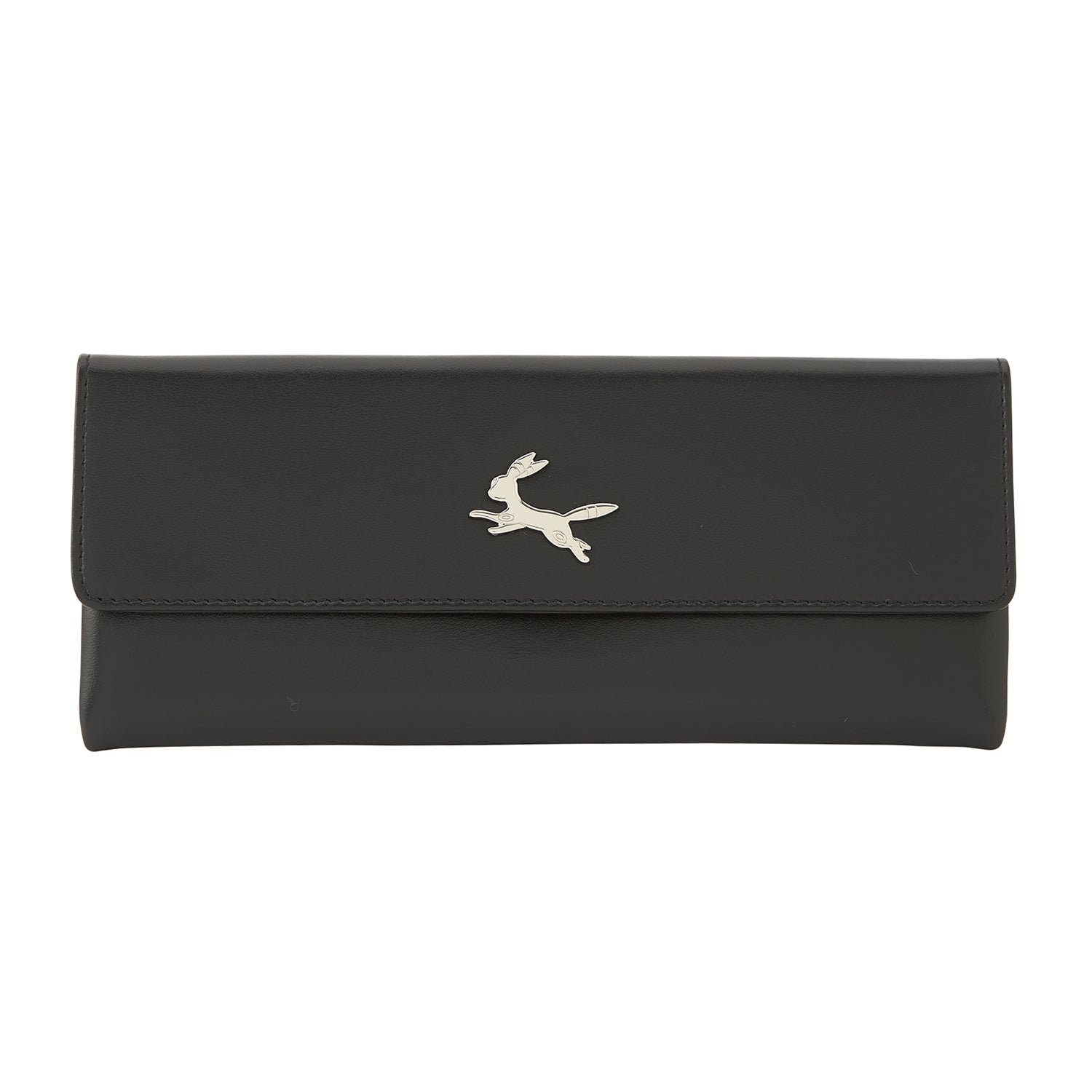 Pokemon leather multi-flat case blackie from Japan, genuine leather exterior