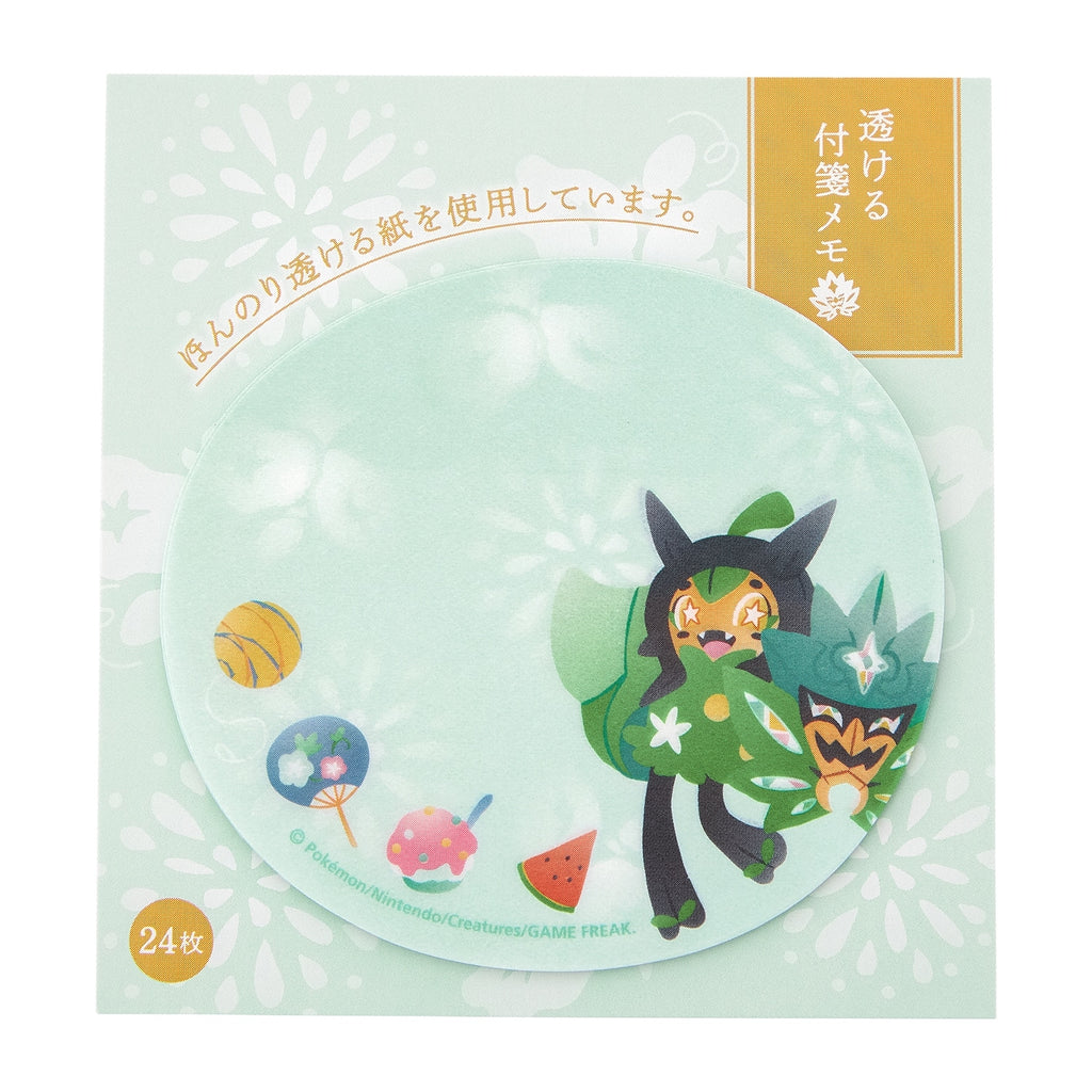 Transparent Ogerpon sticky note with Grass-type design from Japan