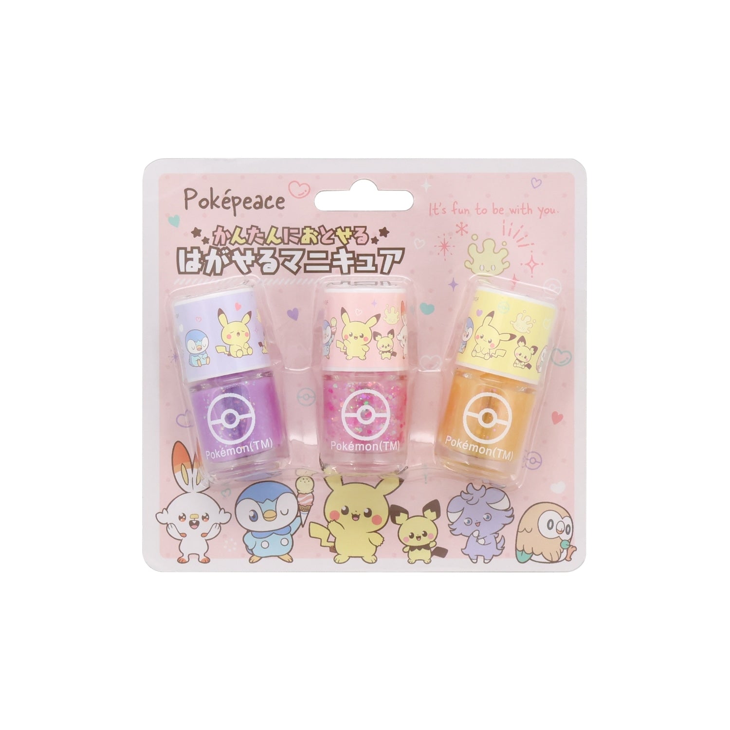 Set of 3 removable nail polish <Pokepiece PK>