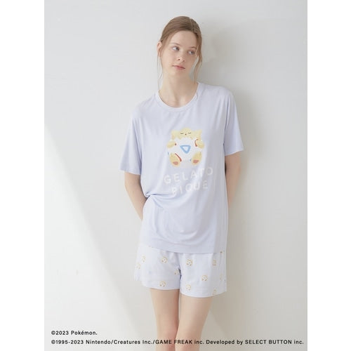[gelato pique] Cool touch print T-shirt & shorts set blue