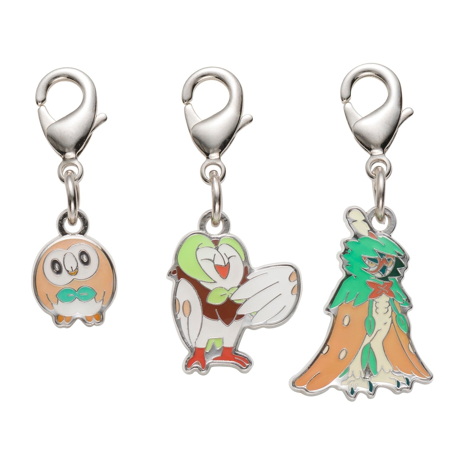 Pokemon National Dex metal charm #722, #723, #724 from Japan, detailed character design
