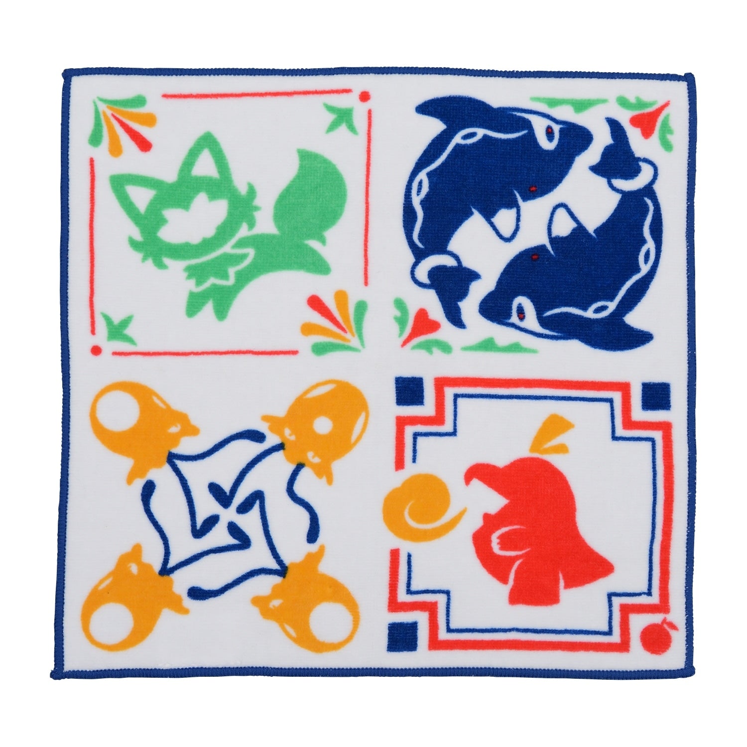 Pokemon Hand Towel Paldea Tile Blue with blue tile design from Japan