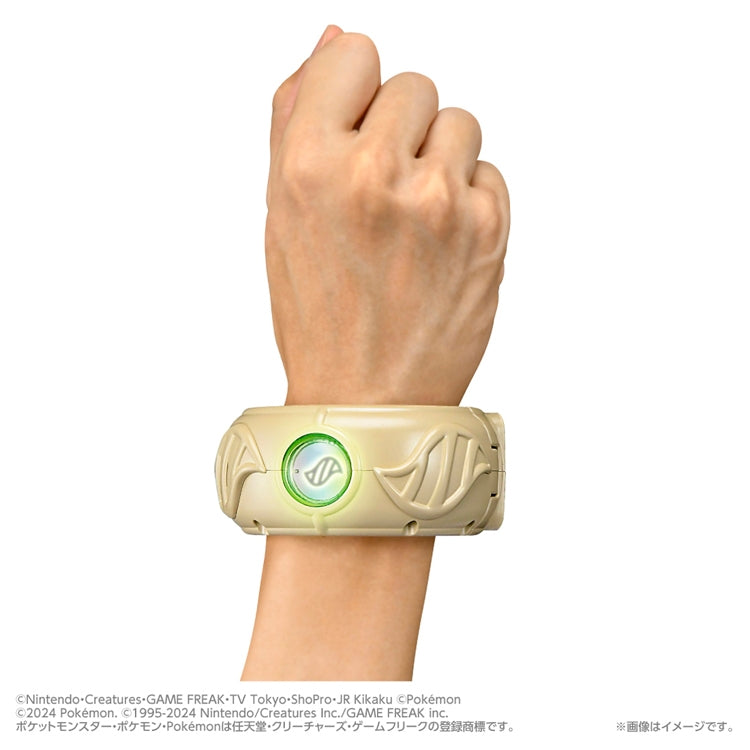 Close-up of Super linked! Pokemon Mega Ring, intricate details from Japan