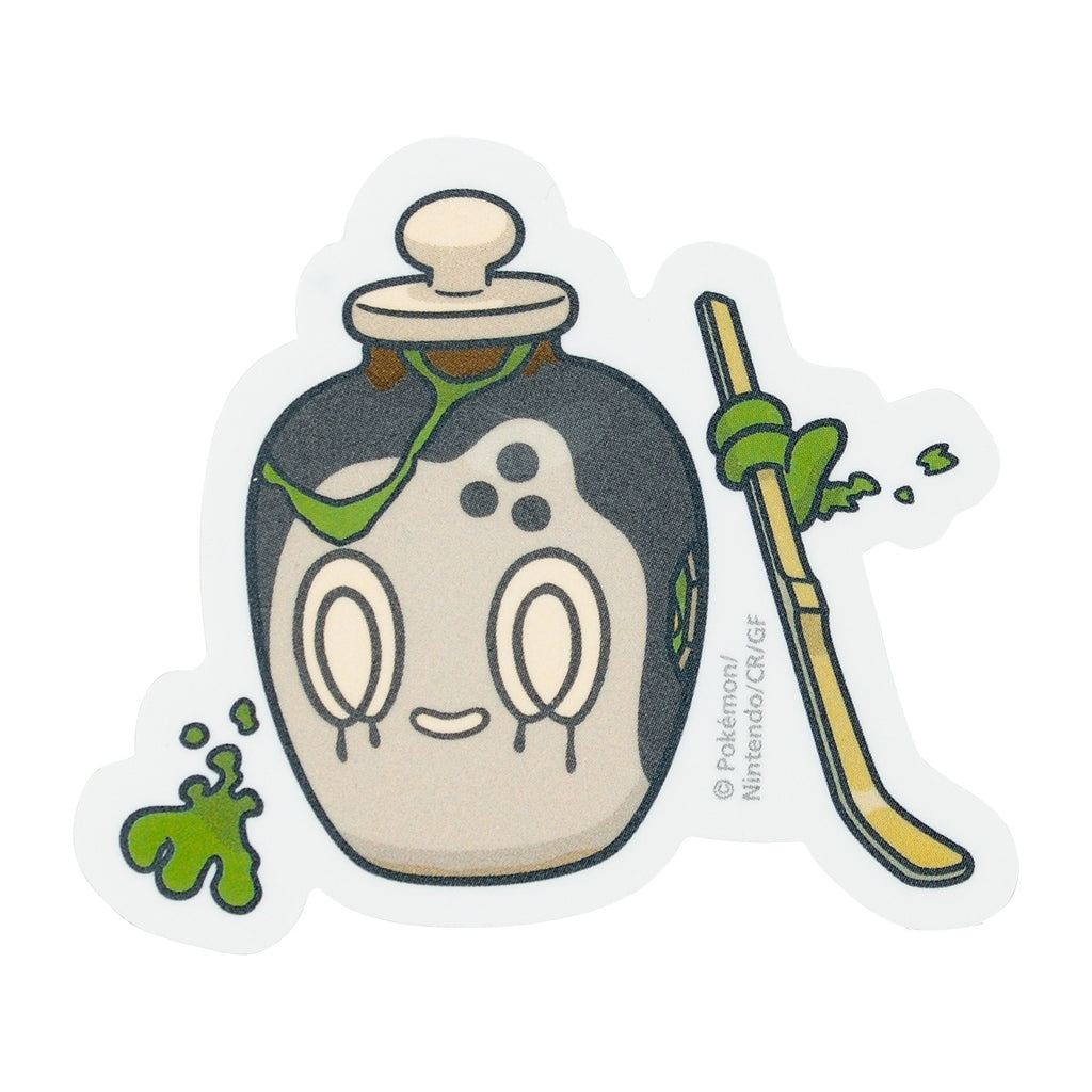 Pokemon Sticker Chades from Japan, featuring Poltchageist with grass and ghost type design