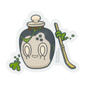 Pokemon Sticker Chades from Japan, featuring Poltchageist with grass and ghost type design