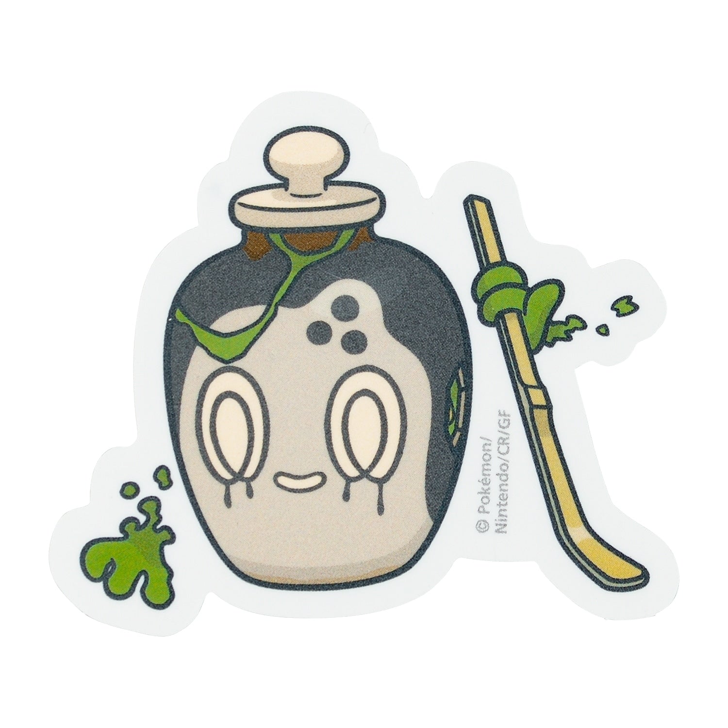 Pokemon Sticker Chades from Japan, featuring Poltchageist with grass and ghost type design