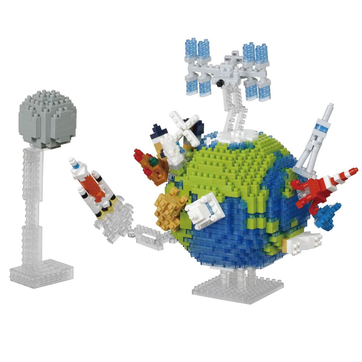Nanoblock Earth and Moon