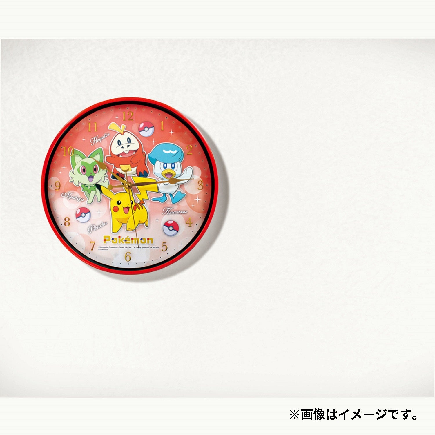 Back view of Pokemon Index wall clock, licensed Japan product