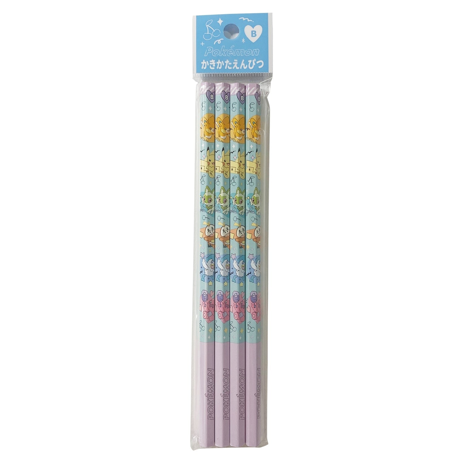 Kakikata Pencil B 4-pack Colorful Pop Series, vibrant colors, from Japan