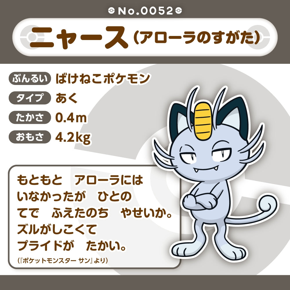 Pokémon Fit Plush — Alolan Meowth (#52) | Official Pokémon Center Japan