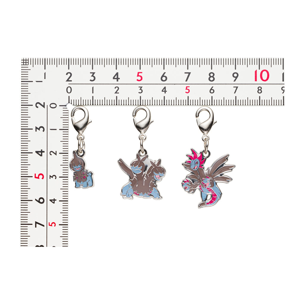 Official Pokemon Center Japan metal charm, Pokédex entries #633-#635, collectible item from Japan