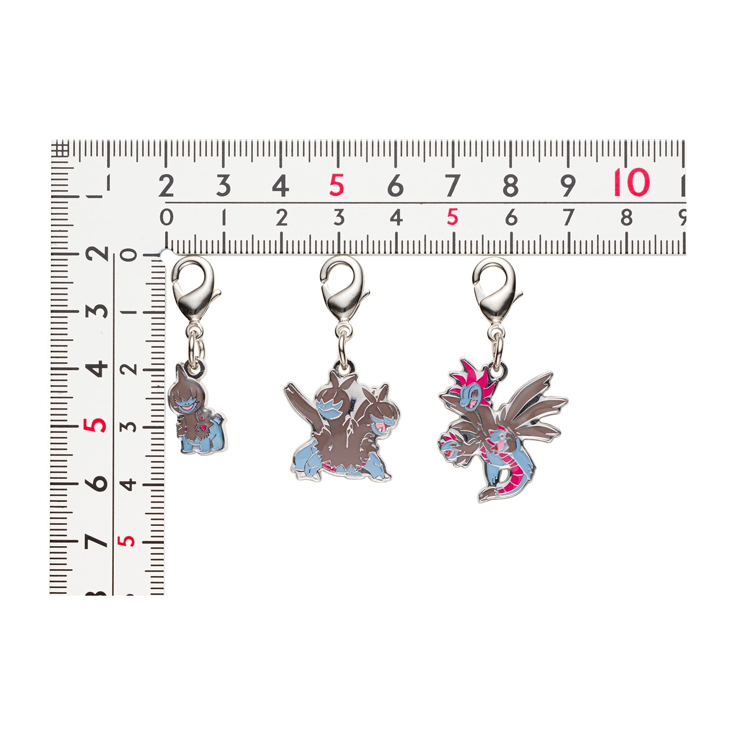 Official Pokemon Center Japan metal charm, Pokédex entries #633-#635, collectible item from Japan