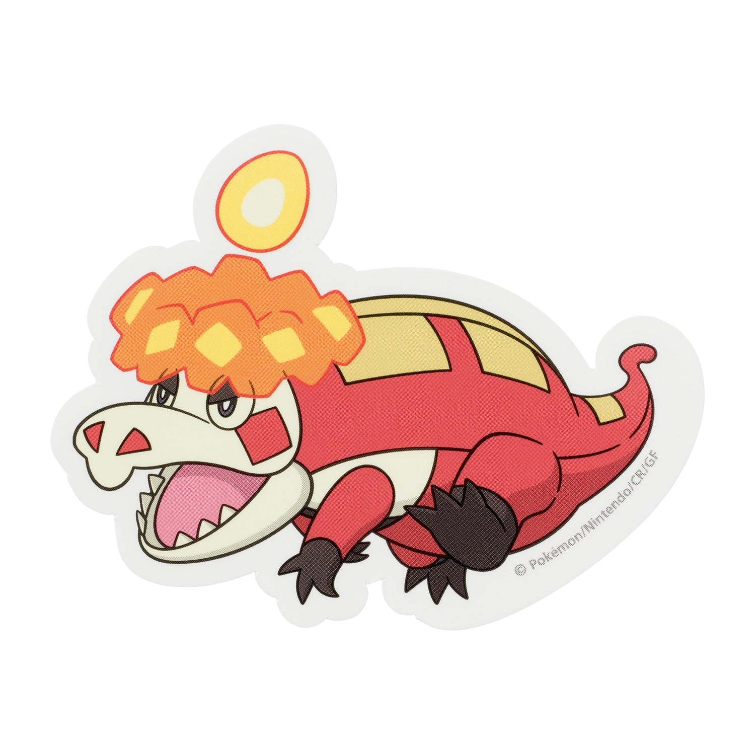 Crocalor Pokemon sticker from Japan, featuring Fire Croc design