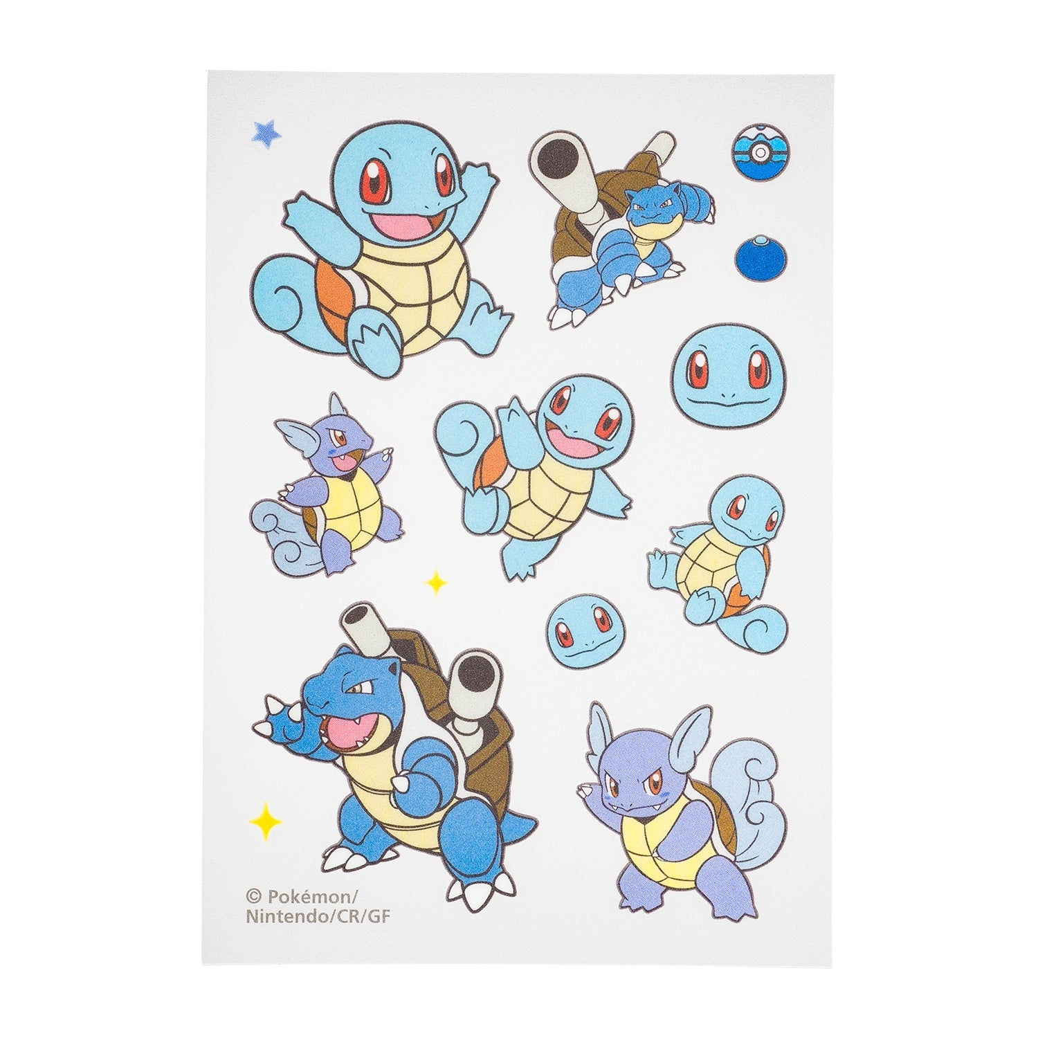 Cloth sticker irodo Squirtle & Kamel & Blastoise