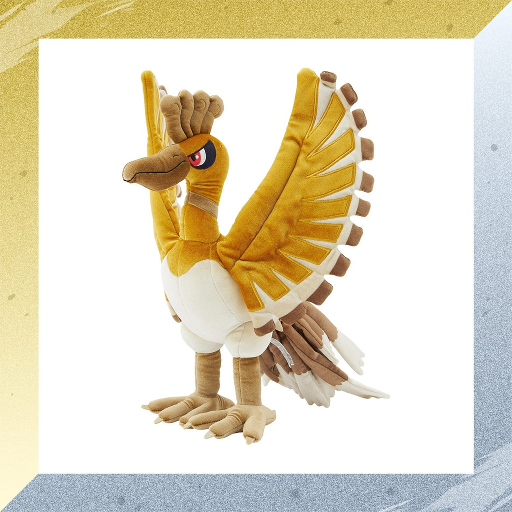 Ho-oh gold plush toy from Japan with shiny gold wings