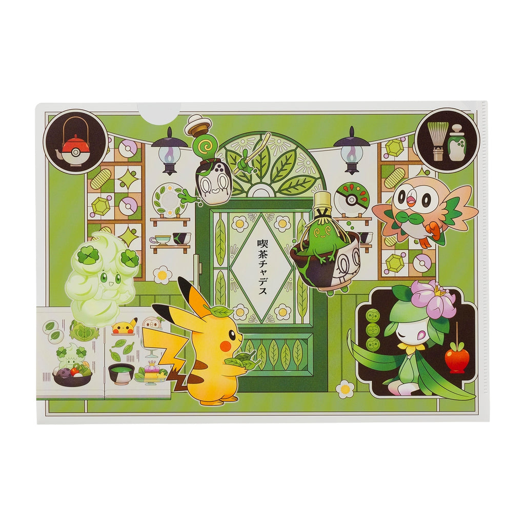 A4 clear file Cafe Chadesu