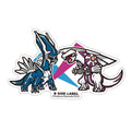 Official Pokemon Sticker Dialga & Palkia from Japan, featuring Steel/Dragon-type Temporal Pokemon
