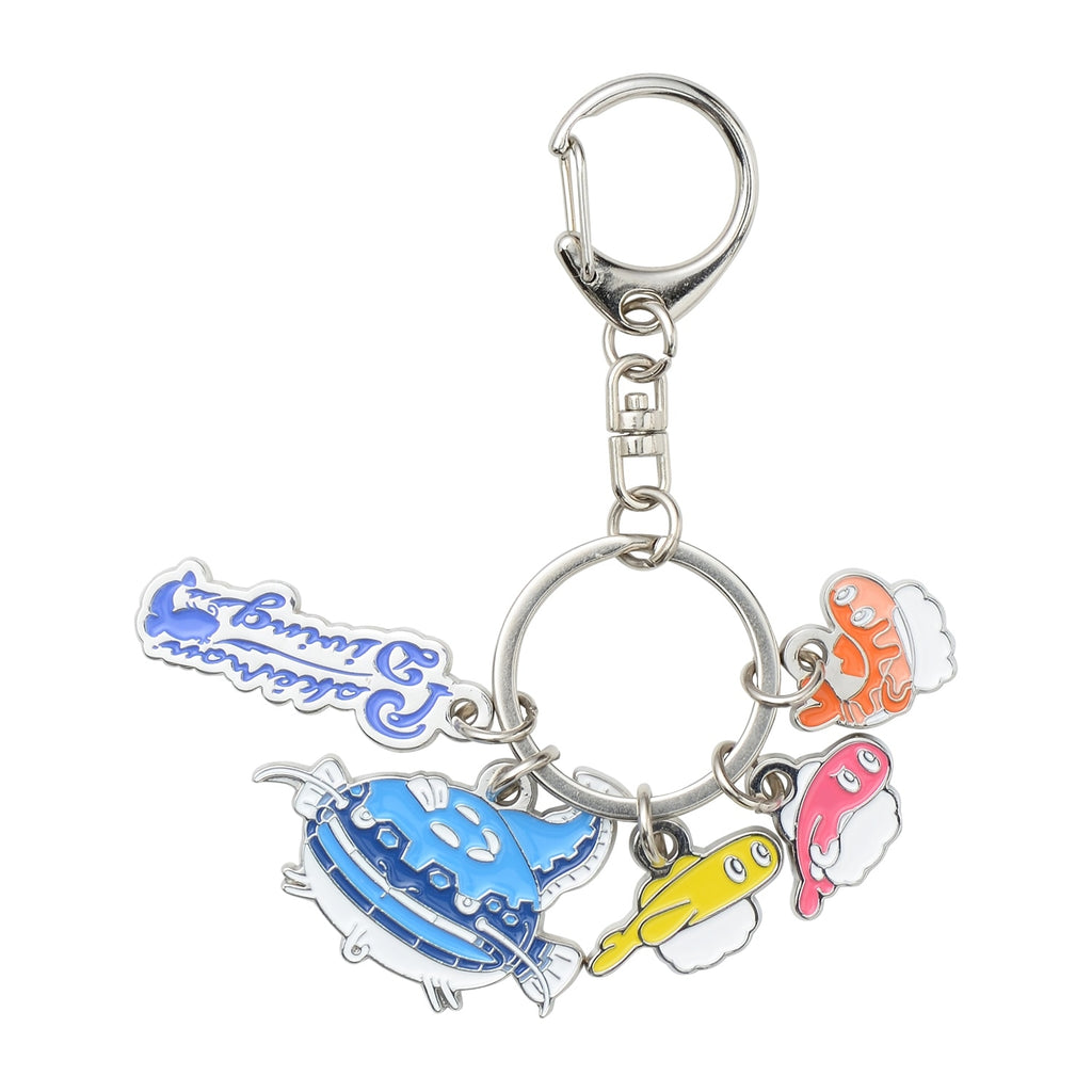 Metal Keychain Pokémon Diving Sharitatsu with Tatsugiri design from Japan
