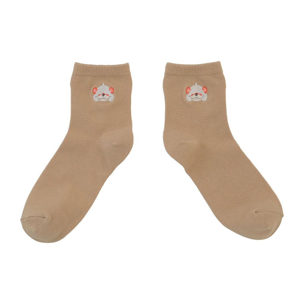 [Choice] Middle socks one point plain Jade Guardi (23-25cm)
