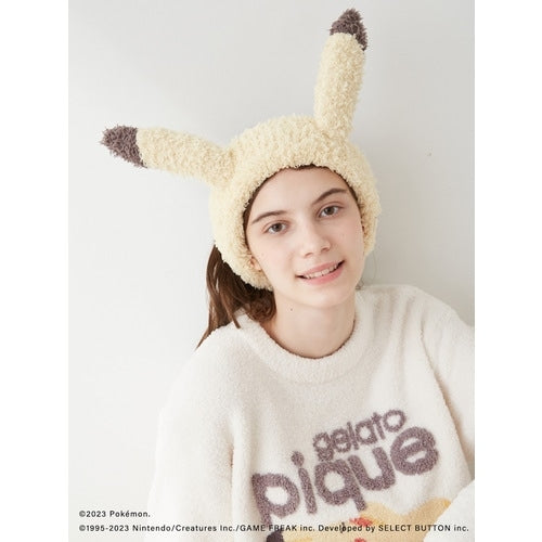 Gelato Pikachu hair band on display with Japanese collectibles and anime merchandise