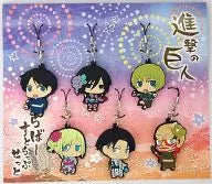 Attack on Titan Collection Yukata Ver. Rubber Strap Set with 6 pieces, featuring anime characters in traditional Japanese yuk