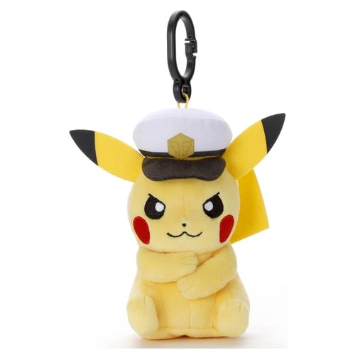 Captain Pikachu plushie with cute facial expression from Japan