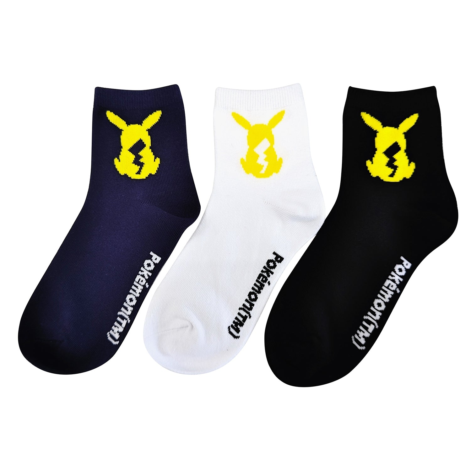 3P short socks Pikachu silhouette ladies (23-25cm)