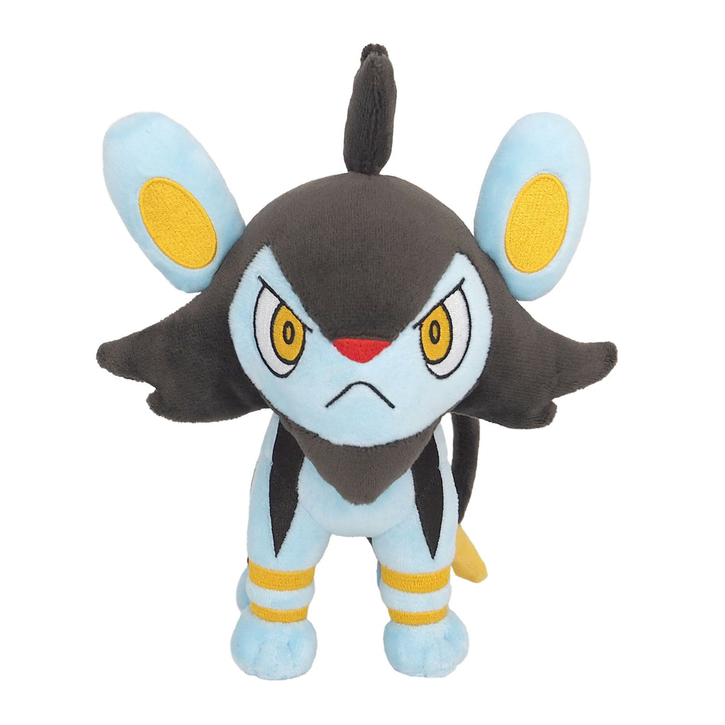 Luxio plushie with cute facial expression, made in Japan