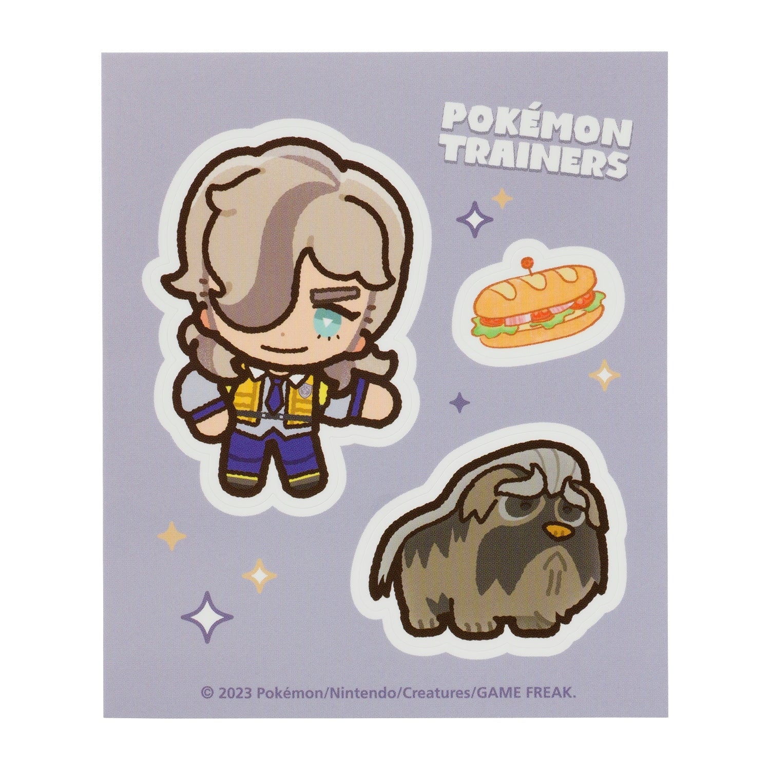 Pokémon Trainers Pepper & Mafitif sticker with Mabosstiff design from Japan