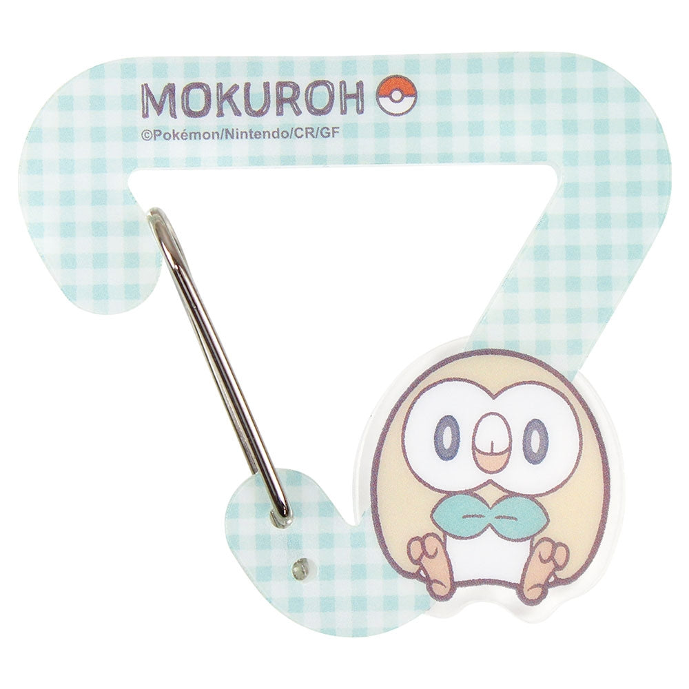 Poke Piece Die Cut Acrylic Carabiner Holder with Rowlet design from Japan