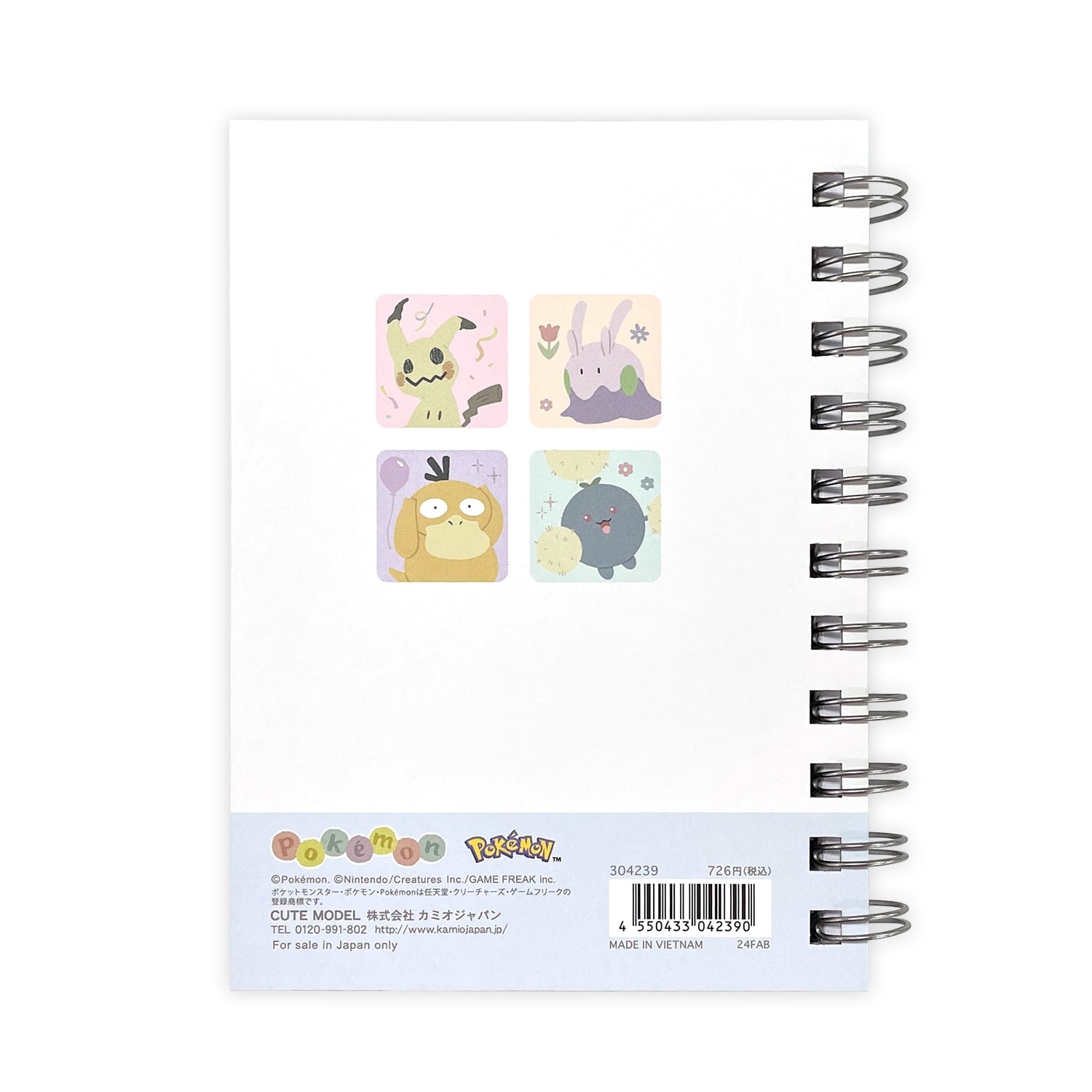 A6W Ring Notebook with Pokemon design and authentic licensing from Japan