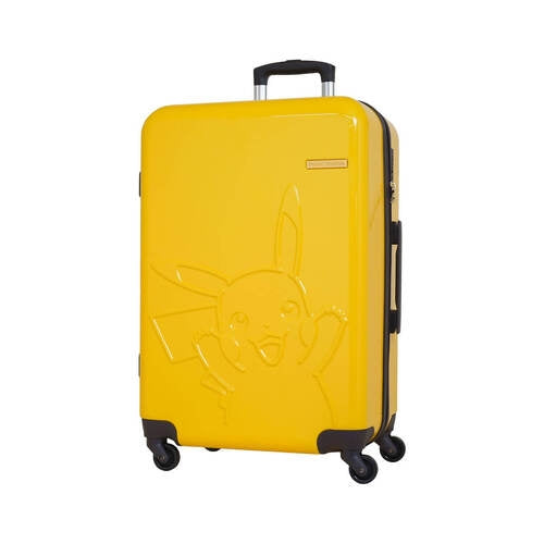 Pikachu Suitcase M Yellow from Japan, featuring Pikachu's cute face