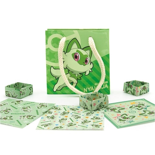 Pokemon Origami Nyaoha figure with vibrant colors, Japanese collectible
