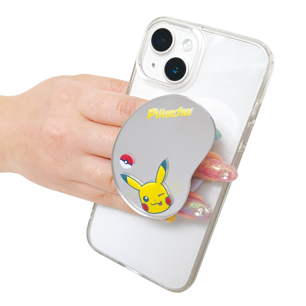 Smartphone grip with mirror Pikachu