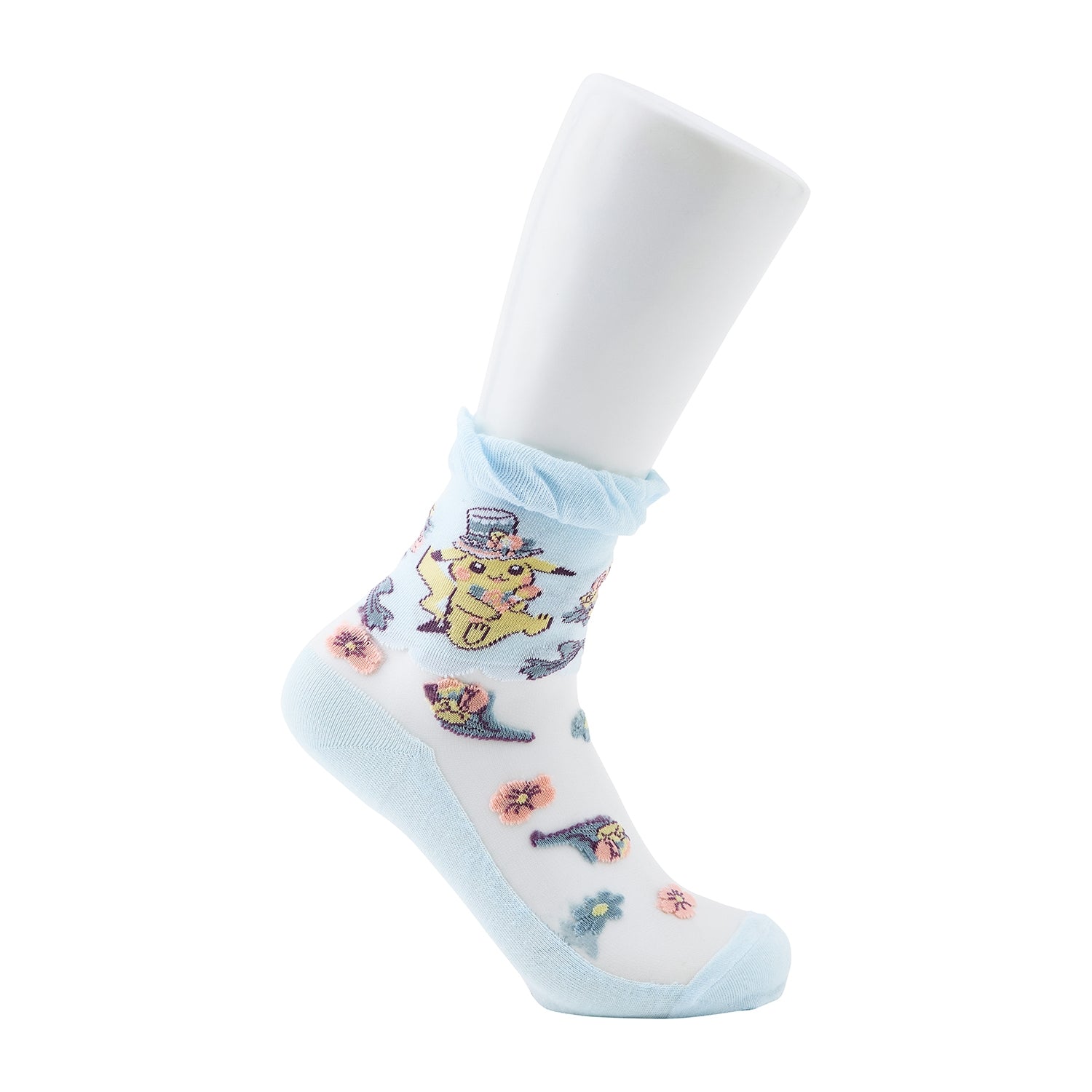 [Choose] Middle socks see-through Pikachu Pokémon Botanical Easter (23-25cm)