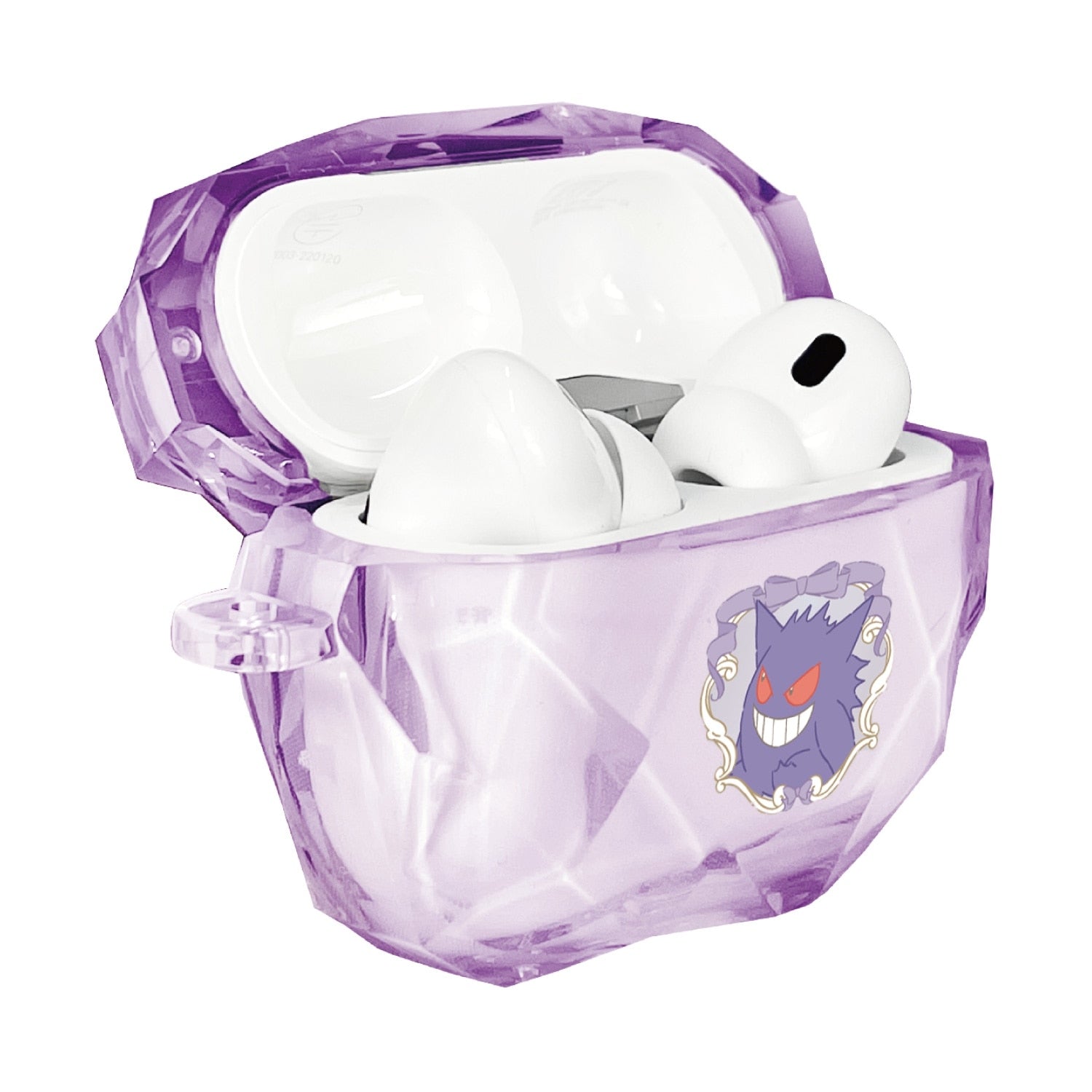 Close-up of Gengar gem case for AirPods Pro showcasing Japanese craftsmanship