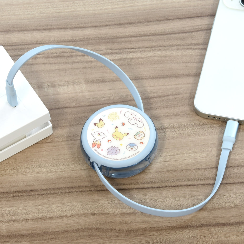 Pokepiece PD60W compatible USB2.0 reel type Type-C cable white