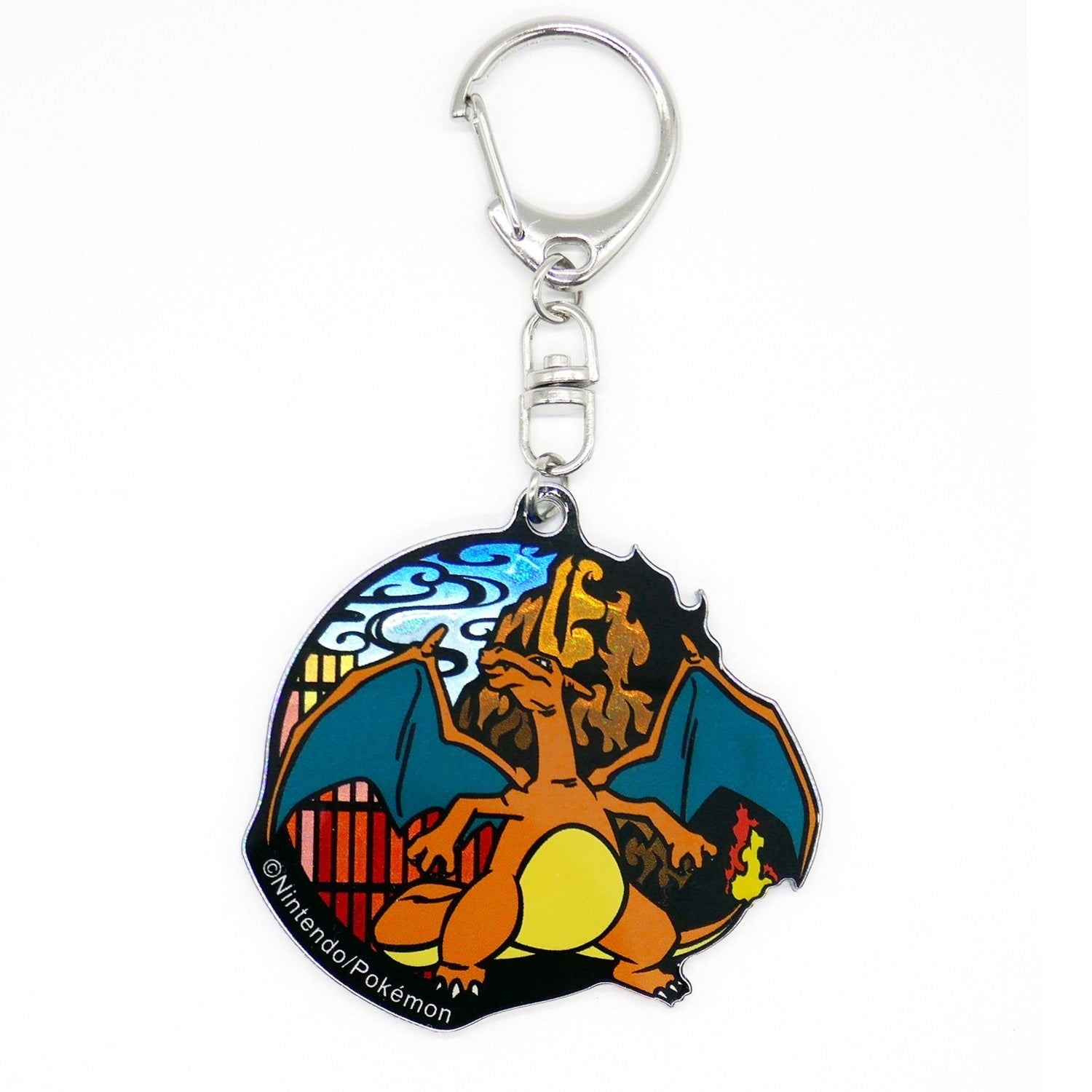 Charizard keychain figure from Japan with glitter cutout details