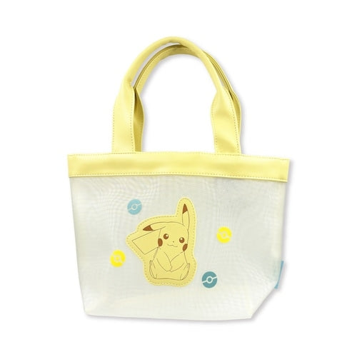 Mesh mini tote bag pastel Pikachu