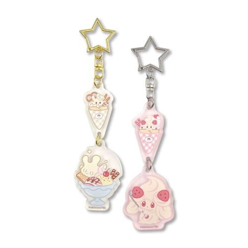 Frost acrylic key chain set Mahomil & Mawhip Sweets shop Pokepiece from Japan, featuring Alcremie
