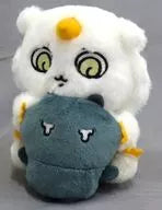 THAT Plush toy LOOKS LIKE A LITTLE CUTE LITTLE GUY, WATCHING FROM THE DESKTOP.