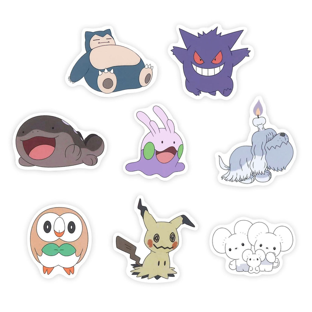 Official Pokémon Center Japan Flake Shields MIX stickers, showcasing detailed anime-style artwork from Japan