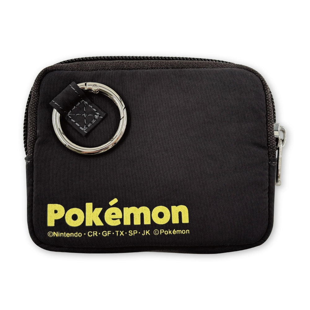 Slim mini pouch with carabiner color logo Blacky