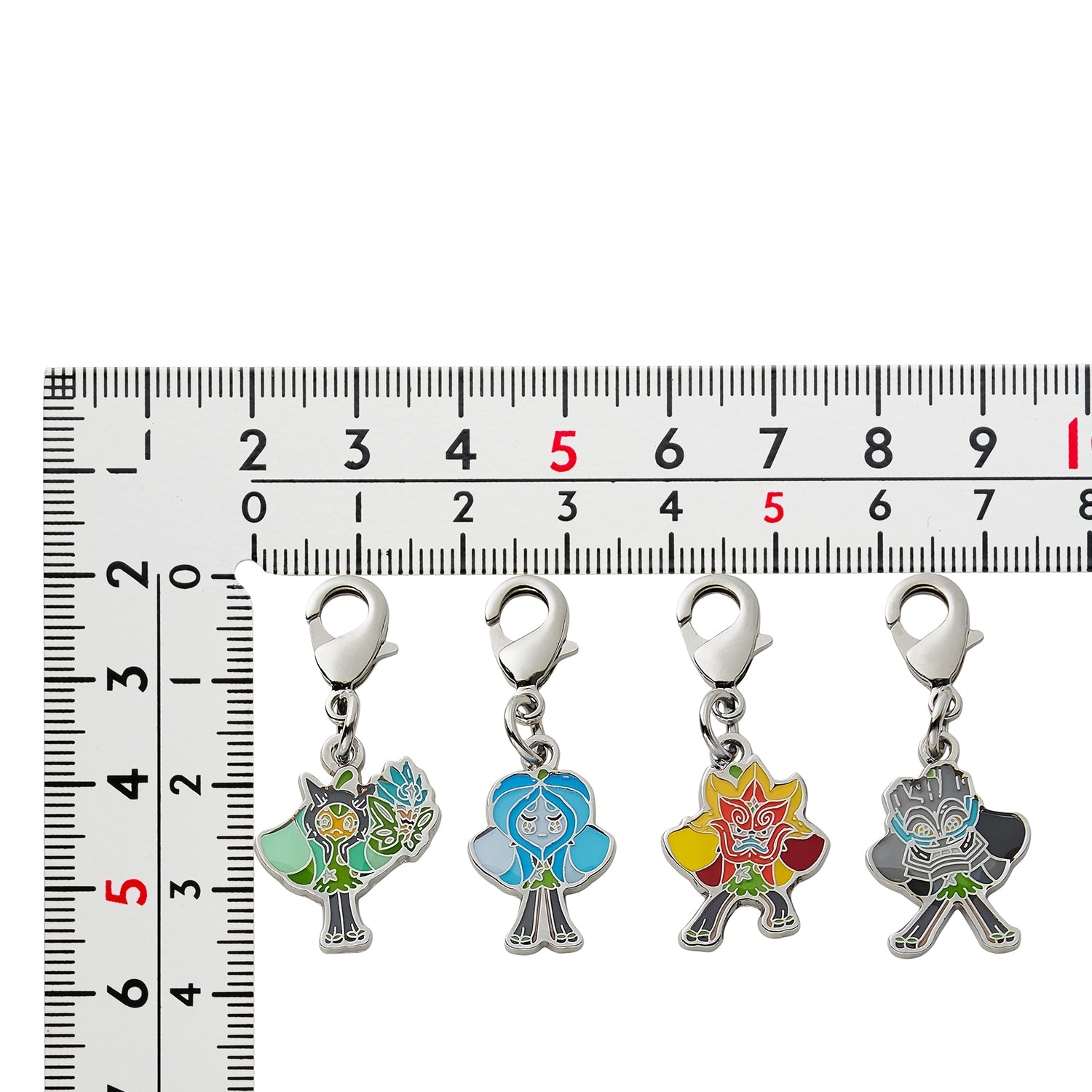 Pokemon Metal Charm 1017 Japan Exclusive, close-up of charm with authentic Pokemon Center packaging
