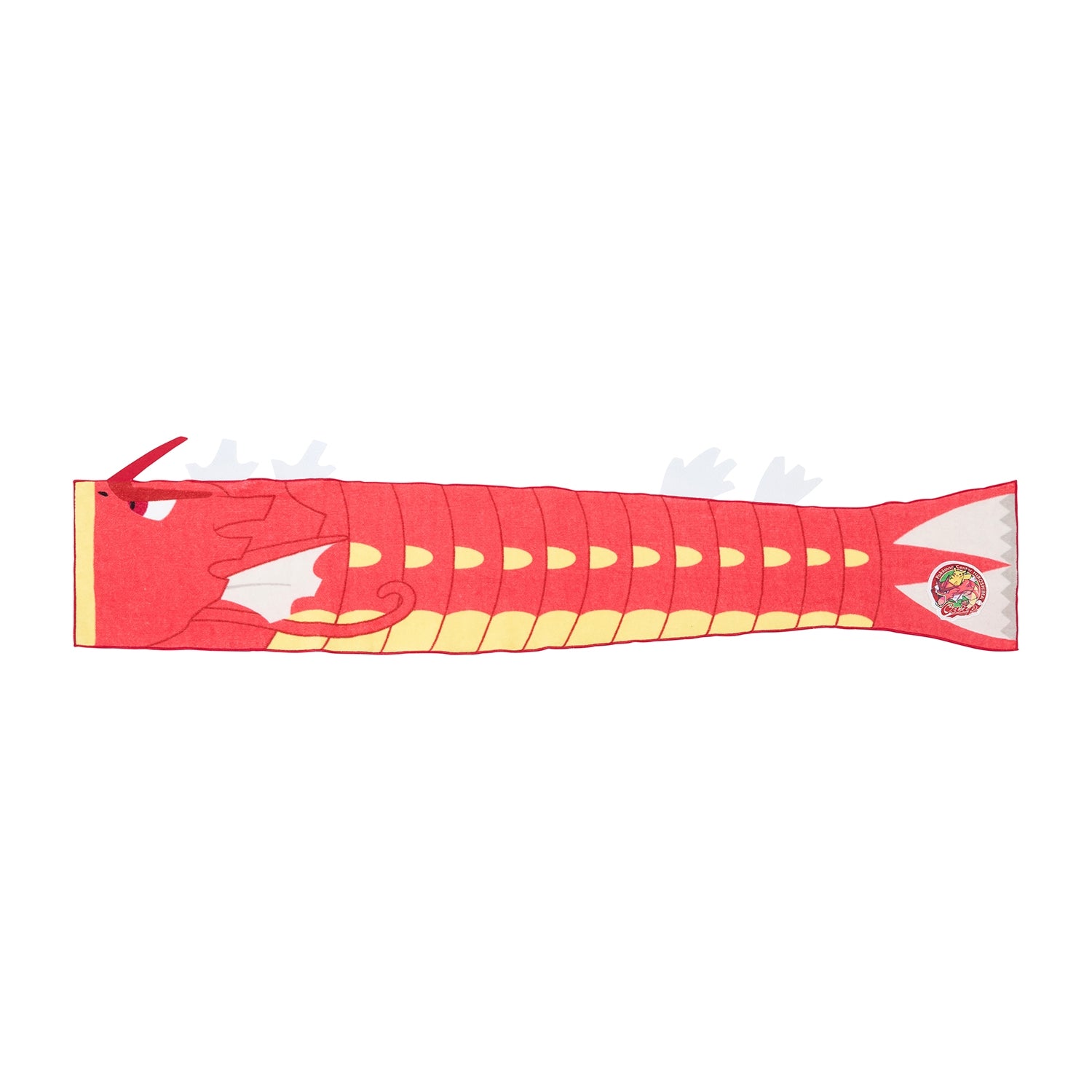 Carp x Pokemon Center Hiroshima Towel Muffler Red Gyarados from Japan, featuring a red Gyarados design