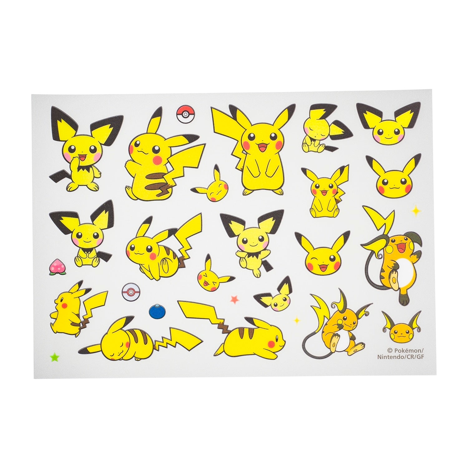Cloth sticker irodo Pichu & Pikachu & Raichu