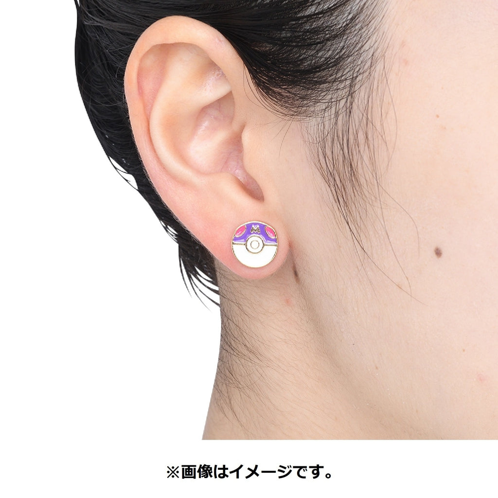 Pokémon Master Ball Earrings with secure backings, made in Japan
